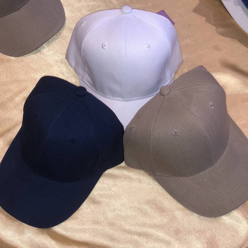 NEW 3 piece bundle Velcro strapback hat dark blue hat